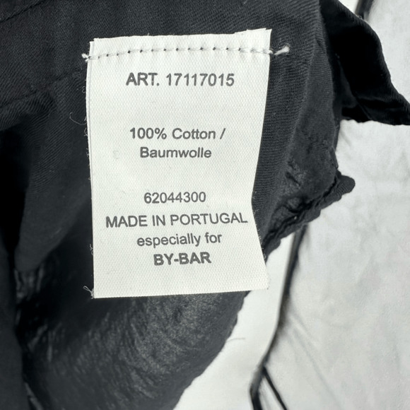 By-Bar Amsterdam Womens Mini Dress Sz M Black Gauze Cotton Snap Front Minimalist - Picture 3 of 10